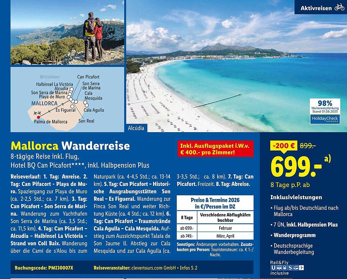 Mallorca Wanderreise – 8 Tage inkl. Flug und Halbpension