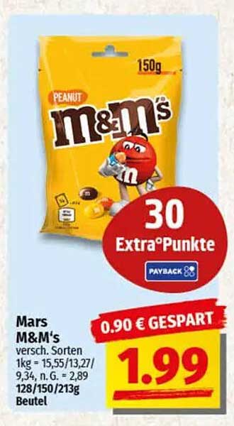 Mars M&M's Peanut 150g Beutel