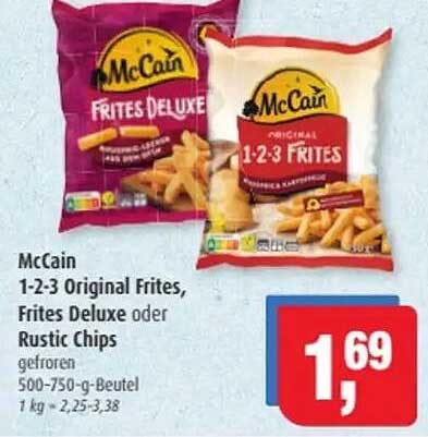 McCain 1-2-3 Original Frites, Frites Deluxe oder Rustic Chips