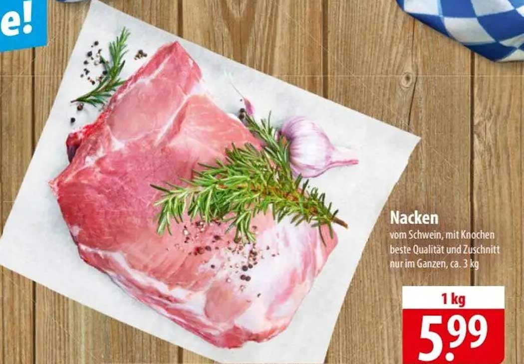 Nacken vom Schwein, mit Knochen - beste Qualität und Zuschnitt