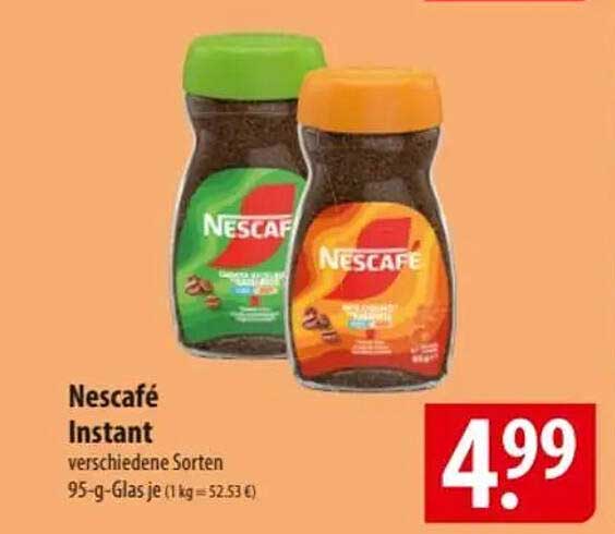 Nescafé Instant verschiedene Sorten 95-g-Glas