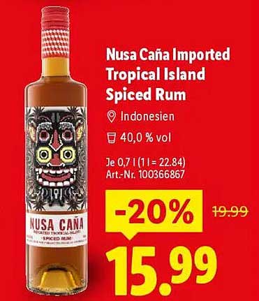 Nusa Caña Imported Tropical Island Spiced Rum
