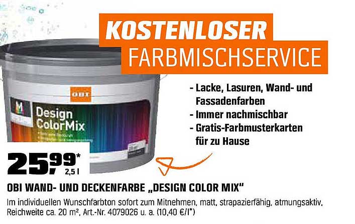 OBI Wand- und Deckenfarbe „Design Color Mix“