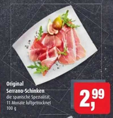 Original Serrano-Schinken - die spanische Spezialität, 11 Monate luftgetrocknet