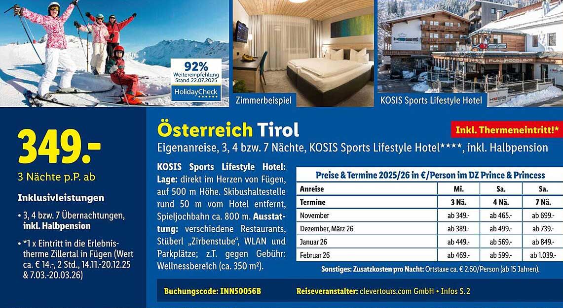 Österreich Tirol – KOSIS Sports Lifestyle Hotel****