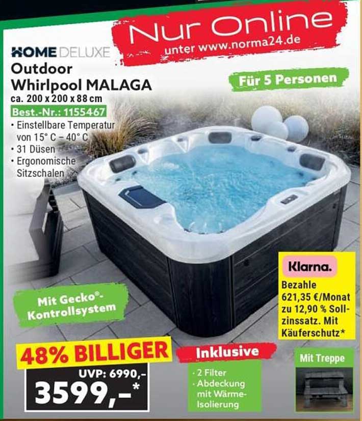 Outdoor Whirlpool MALAGA für 5 Personen - Nur Online