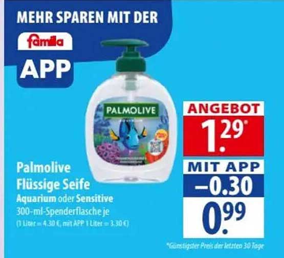 Palmolive Flüssige Seife Aquarium oder Sensitive 300-ml-Spenderflasche