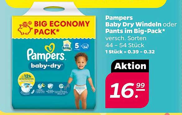 Pampers Baby Dry Windeln oder Pants im Big-Pack