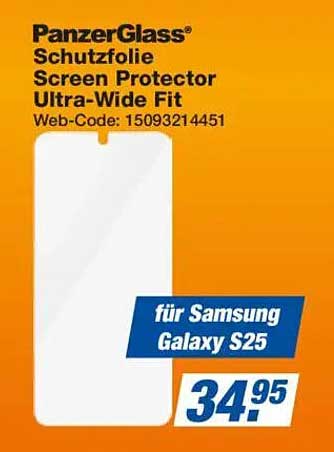 PanzerGlass Schutzfolie Screen Protector Ultra-Wide Fit für Samsung Galaxy S25
