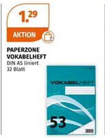 Paperzone Vokabelheft DIN A5 liniert 32 Blatt