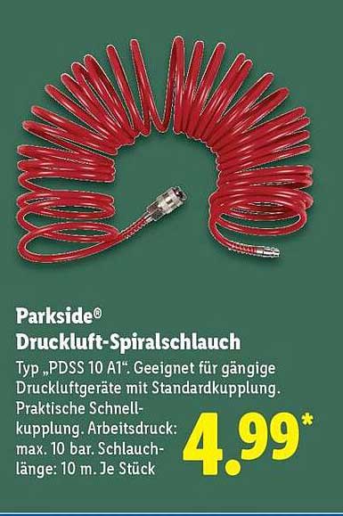 Parkside® Druckluft-Spiralschlauch Typ PDSS 10 A1