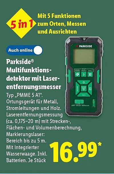 Parkside® Multifunktionsdetektor mit Laserentfernungsmesser