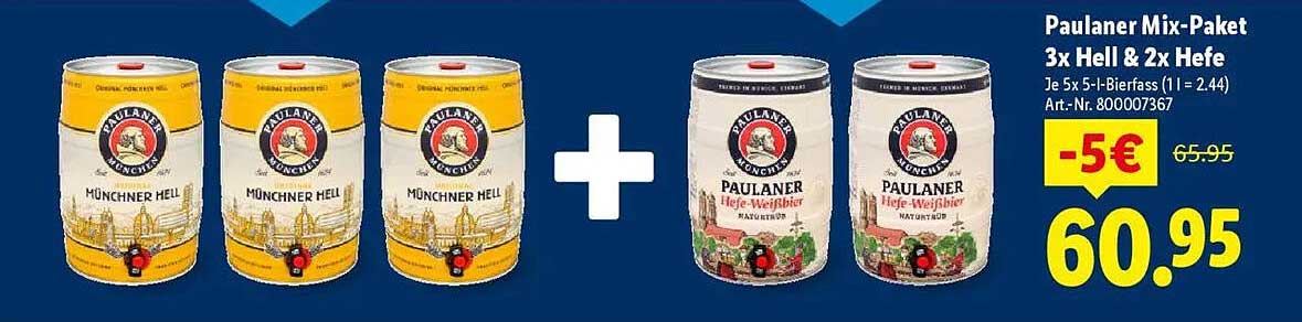 Paulaner Mix-Paket 3x Hell & 2x Hefe