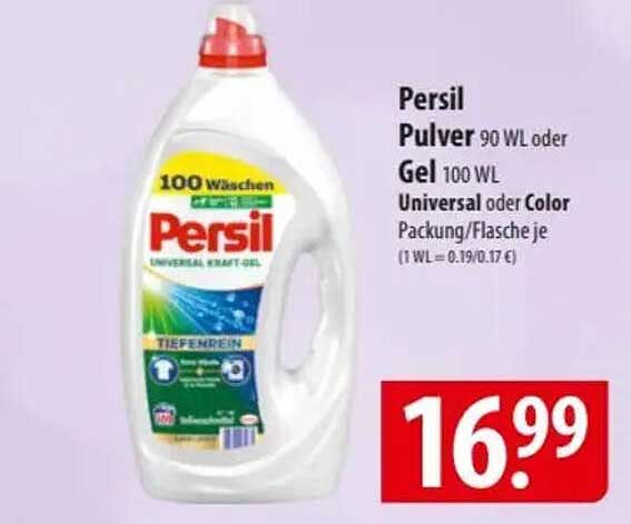 Persil Pulver 90 WL oder Gel 100 WL Universal oder Color