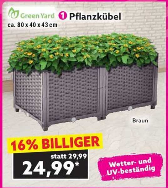 Pflanzkübel ca. 80 x 40 x 43 cm, wetter- und UV-beständig