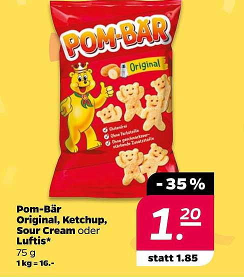 Pom-Bär Original, Ketchup, Sour Cream oder Luftis 75 g