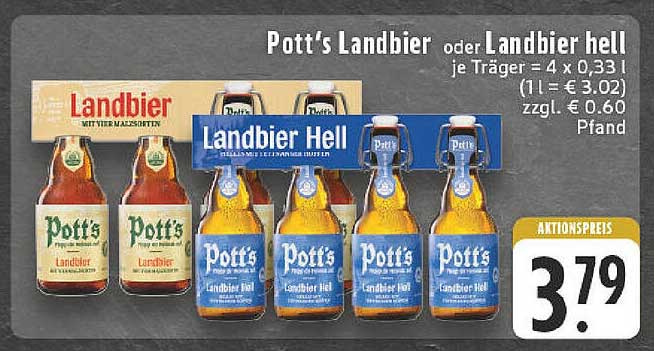 Pott's Landbier oder Landbier Hell - Aktionspreis