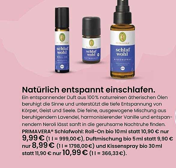 PRIMAVERA® Schlafwohl: Roll-On 10 ml statt 10,90 € nur 9,99 €