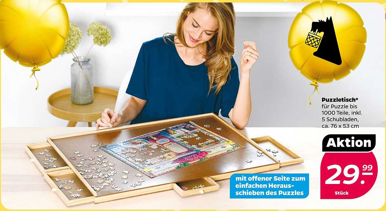 Puzzletisch* für Puzzle bis 1000 Teile, inkl. 5 Schubladen, ca. 76 x 53 cm