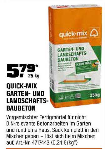 QUICK-MIX GARTEN- UND LANDTSCHAFTS-BAUBETON 25 kg