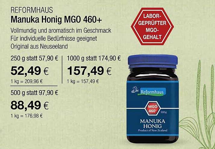 Reformhaus Manuka Honig MGO 460+