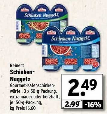 Reinert Schinken-Nuggetz 3 x 50-g-Packung