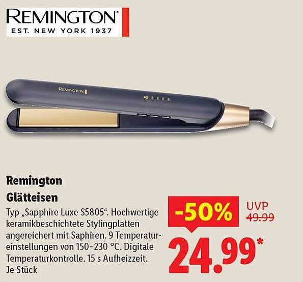 Remington Glätteisen Typ „Sapphire Luxe S5805“