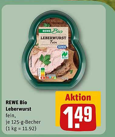 REWE Bio Leberwurst fein, je 125-g-Becher