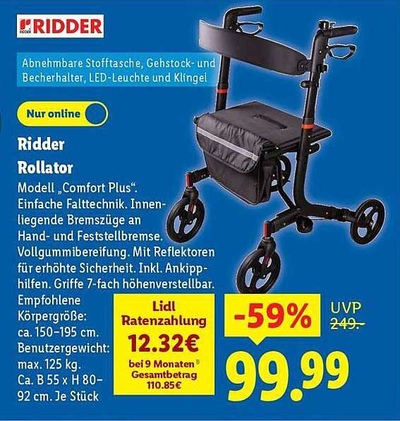 Ridder Rollator Modell „Comfort Plus“