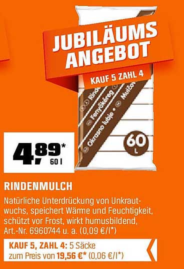 Rindenmulch - Jubiläumsangebot