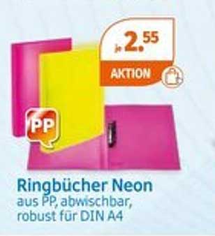 Ringbücher Neon aus PP, abwischbar, robust für DIN A4