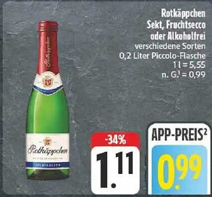 Rotkäppchen Sekt, Fruchtsecco oder Alkoholfrei 0,2 Liter Piccolo-Flasche