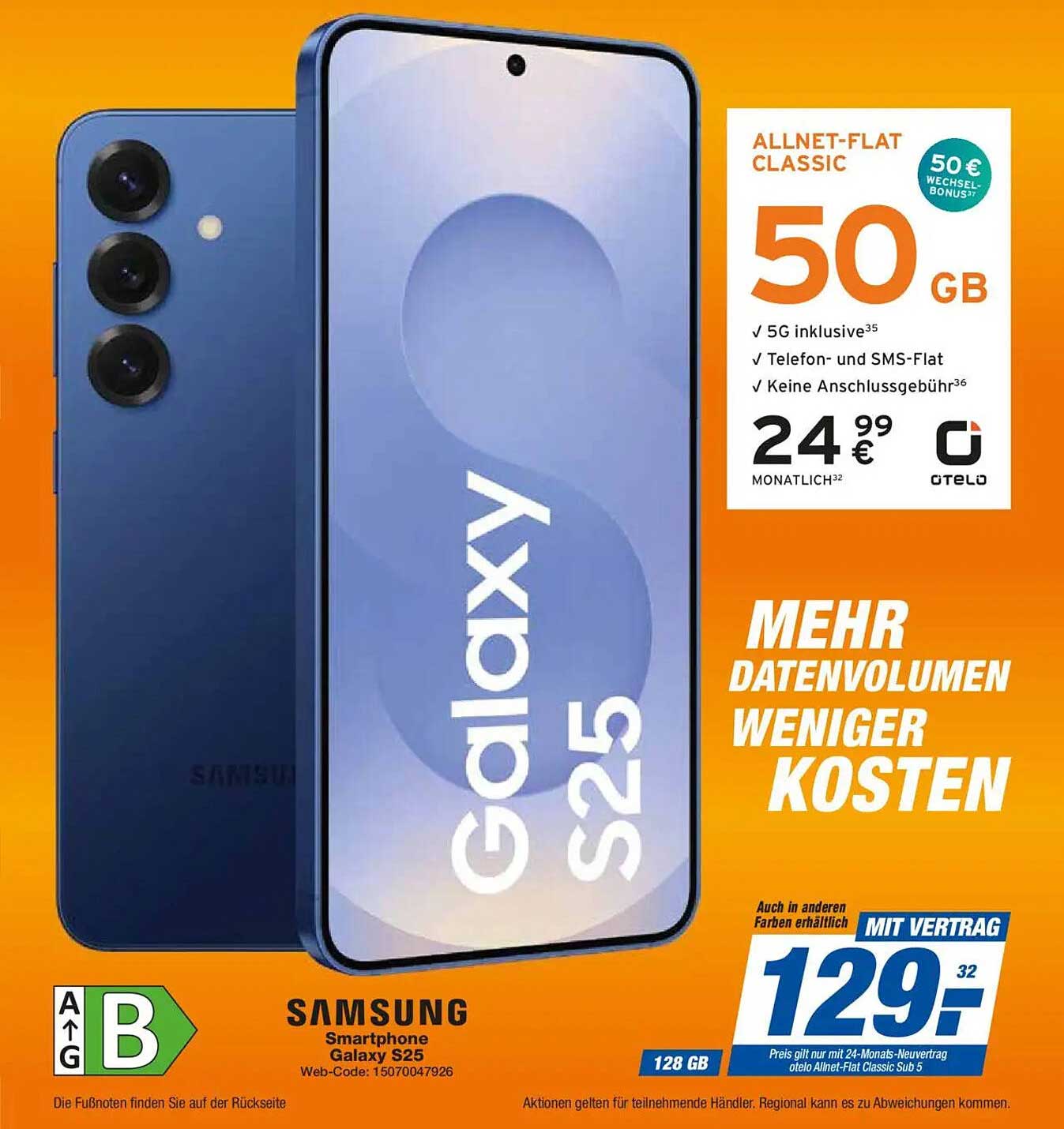 Samsung Galaxy S25 mit Allnet-Flat Classic