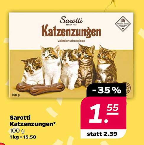 Sarotti Katzenzungen* 100 g - Vollmilchschokolade