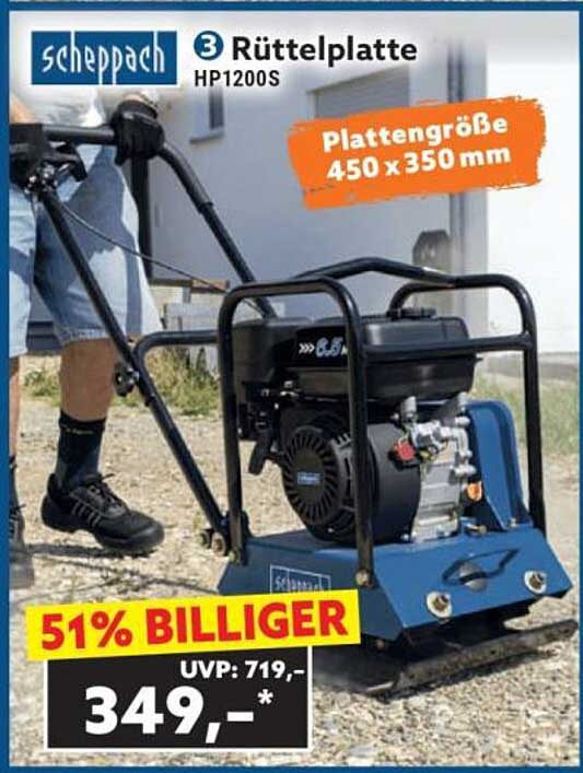 Scheppach Rüttelplatte HP1200S – 51% Rabatt!