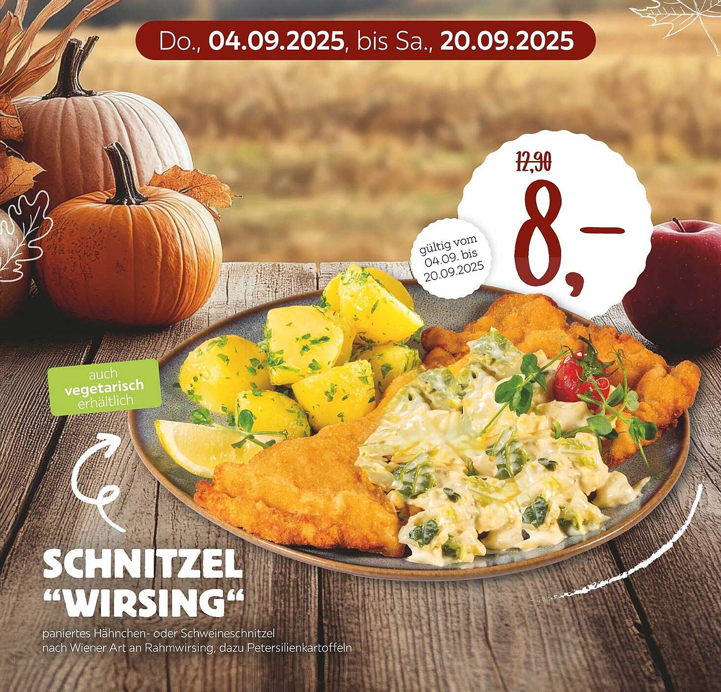 Schnitzel "Wirsing" - paniertes Hühnchen- oder Schweineschnitzel