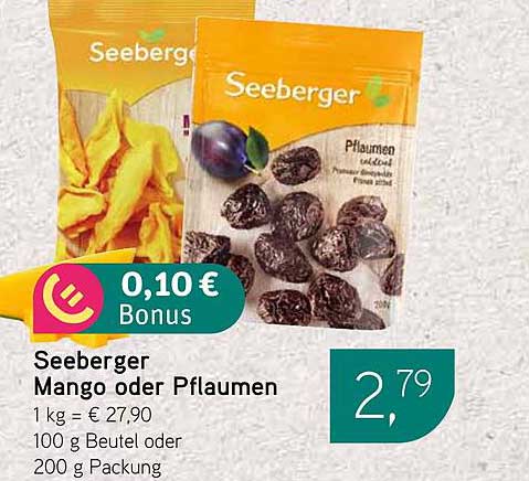 Seeberger Mango oder Pflaumen 200 g