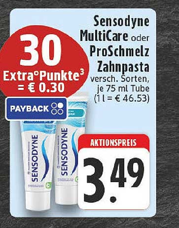 Sensodyne MultiCare oder ProSchmelz Zahncreme 75 ml