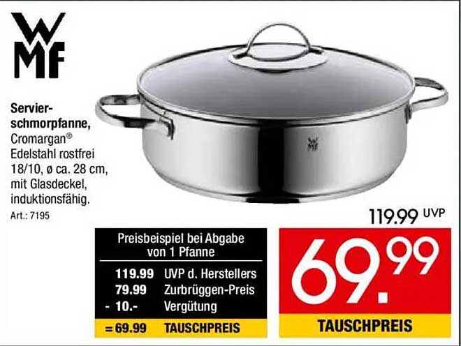 Servier-Schmorrpfanne Cromargan® Edelstahl rostfrei 18/10