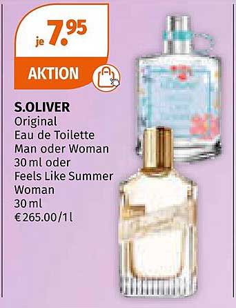 S.OLIVER Original Eau de Toilette Man oder Woman 30 ml oder Feels Like Summer Woman 30 ml