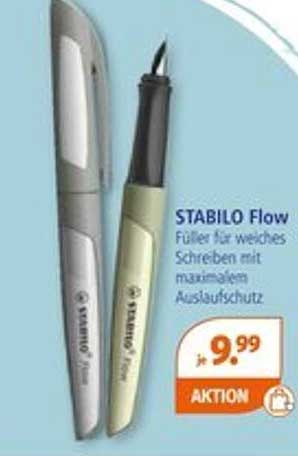 STABILO Flow Füller für weiches Schreiben mit maximalem Auslaufschutz