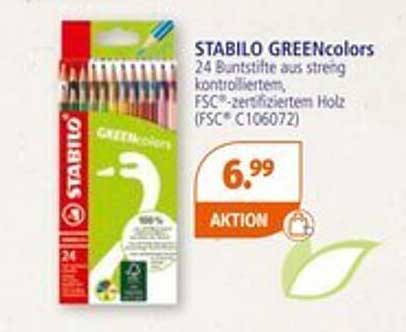 STABILO GREENcolors - 24 Buntstifte aus streng kontrolliertem Holz