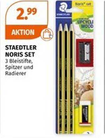 STAEDTLER NORIS SET - 3 Bleistifte, Spitzer und Radierer