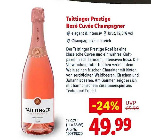 Taittinger Prestige Rosé Cuvée Champagner