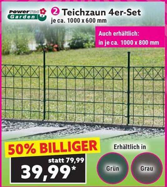 Teichzaun 4-er-Set (je ca. 1000 x 600 mm)