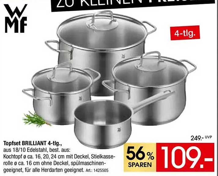 Topfset BRILLIANT 4-tlg. aus 18/10 Edelstahl