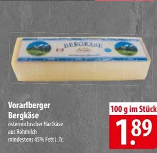 Vorarlberger Bergkäse - österreichischer Hartkäse aus Rohmilch