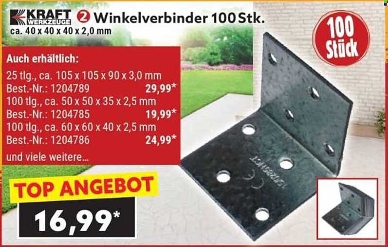 Winkelverbinder 100 Stk. - Kraft Werkzeuge