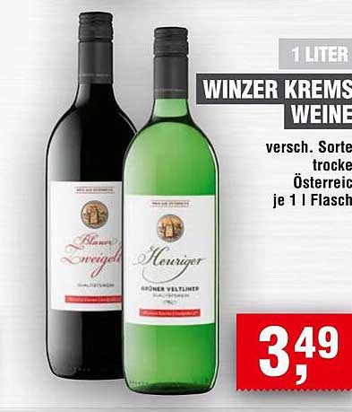 WINZER KREMS WEINE - verschiedene Sorten, 1 Liter Flasche
