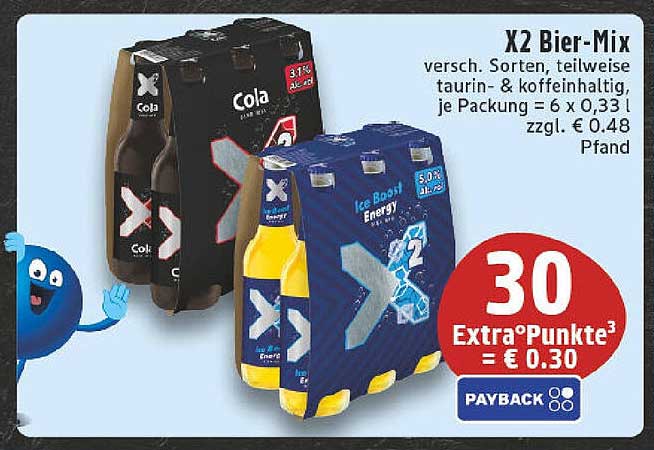 X2 Bier-Mix - Verschiedene Sorten, teilweise taurinhaltig